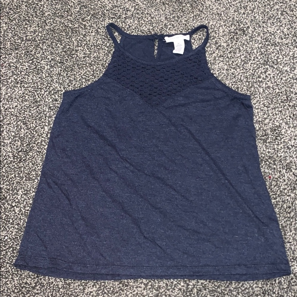 Navy blue top knit tank top